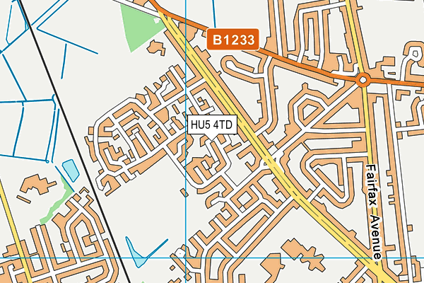 HU5 4TD map - OS VectorMap District (Ordnance Survey)