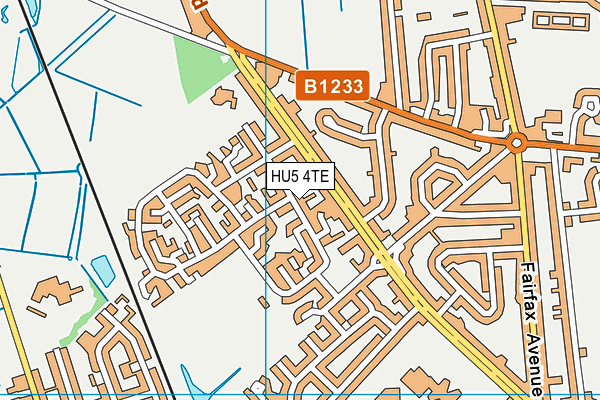 HU5 4TE map - OS VectorMap District (Ordnance Survey)