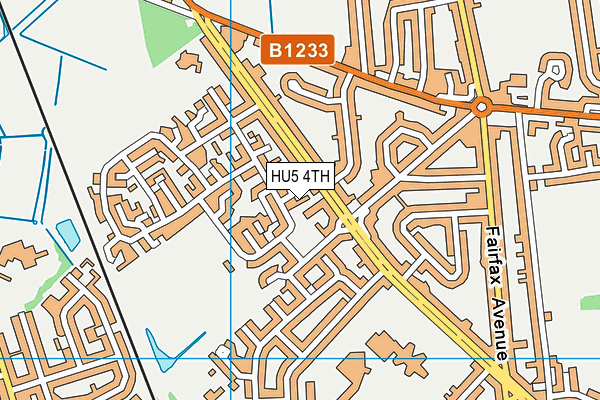 HU5 4TH map - OS VectorMap District (Ordnance Survey)