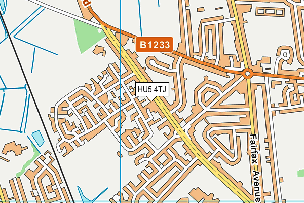HU5 4TJ map - OS VectorMap District (Ordnance Survey)
