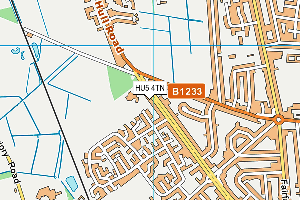 HU5 4TN map - OS VectorMap District (Ordnance Survey)