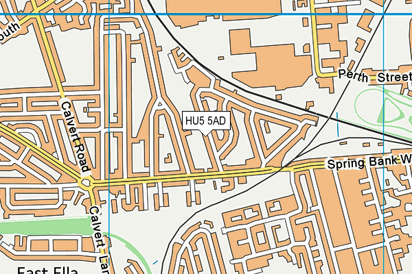 HU5 5AD map - OS VectorMap District (Ordnance Survey)