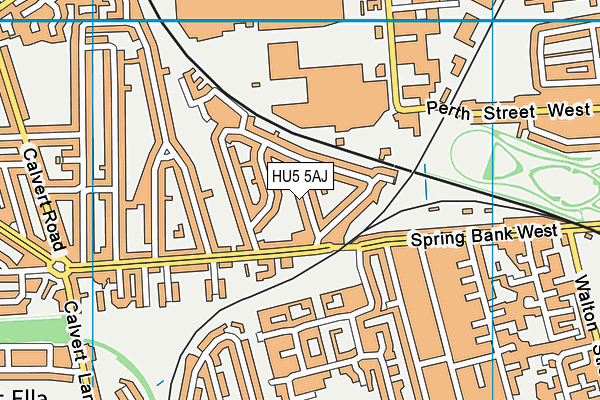 HU5 5AJ map - OS VectorMap District (Ordnance Survey)