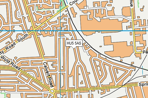 HU5 5AS map - OS VectorMap District (Ordnance Survey)