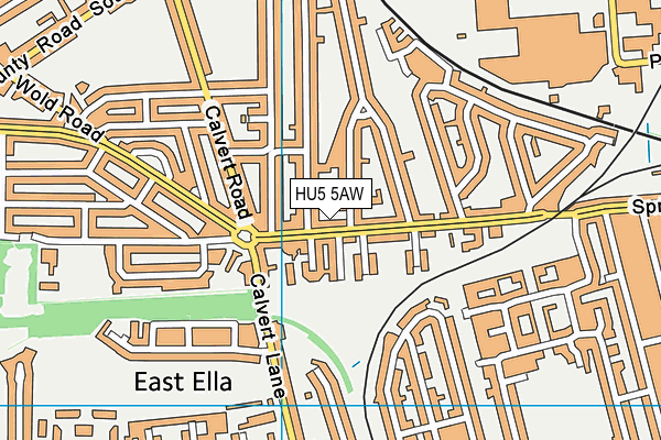 HU5 5AW map - OS VectorMap District (Ordnance Survey)