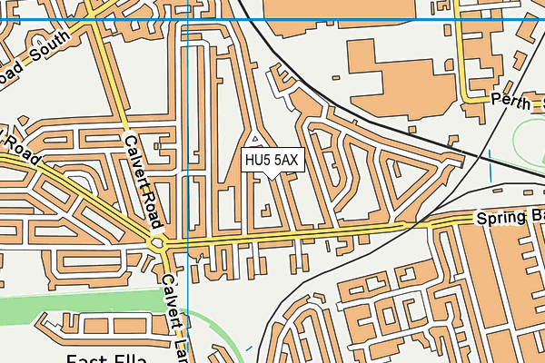 HU5 5AX map - OS VectorMap District (Ordnance Survey)