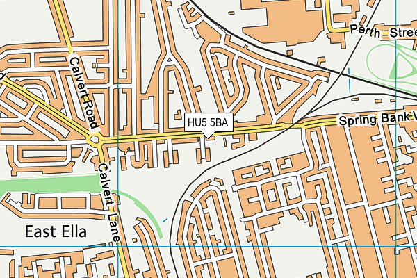 HU5 5BA map - OS VectorMap District (Ordnance Survey)