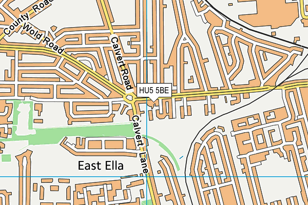 HU5 5BE map - OS VectorMap District (Ordnance Survey)