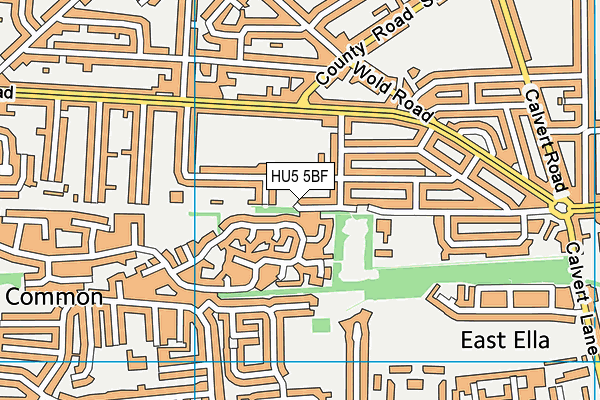 HU5 5BF map - OS VectorMap District (Ordnance Survey)