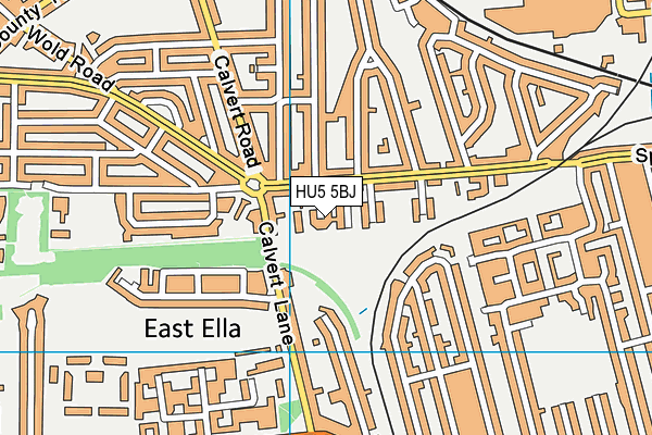 HU5 5BJ map - OS VectorMap District (Ordnance Survey)