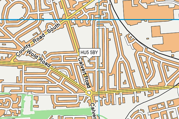 HU5 5BY map - OS VectorMap District (Ordnance Survey)