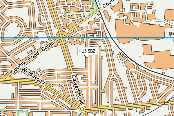 HU5 5BZ map - OS VectorMap District (Ordnance Survey)