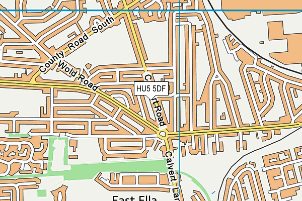 HU5 5DF map - OS VectorMap District (Ordnance Survey)