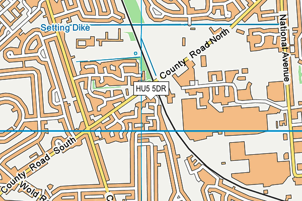 HU5 5DR map - OS VectorMap District (Ordnance Survey)