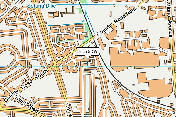 HU5 5DW map - OS VectorMap District (Ordnance Survey)