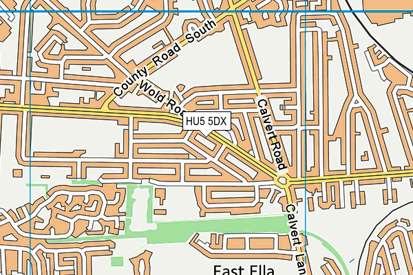 HU5 5DX map - OS VectorMap District (Ordnance Survey)