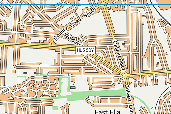 HU5 5DY map - OS VectorMap District (Ordnance Survey)