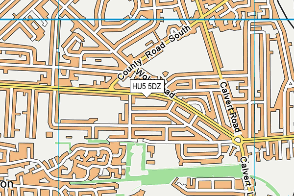 HU5 5DZ map - OS VectorMap District (Ordnance Survey)