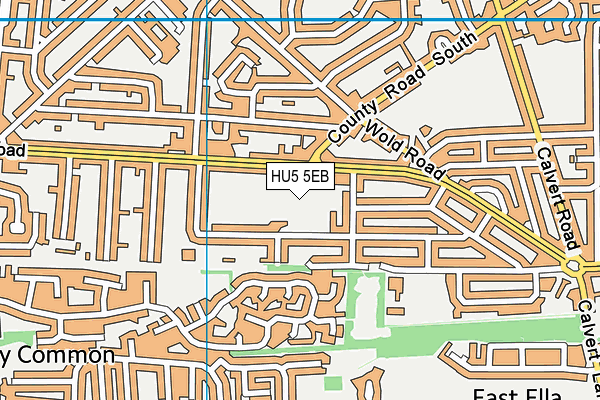 HU5 5EB map - OS VectorMap District (Ordnance Survey)