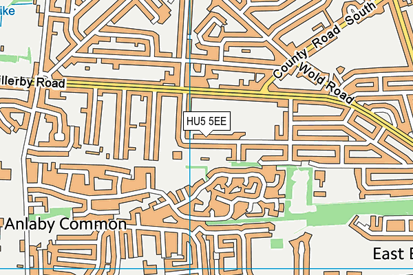 HU5 5EE map - OS VectorMap District (Ordnance Survey)