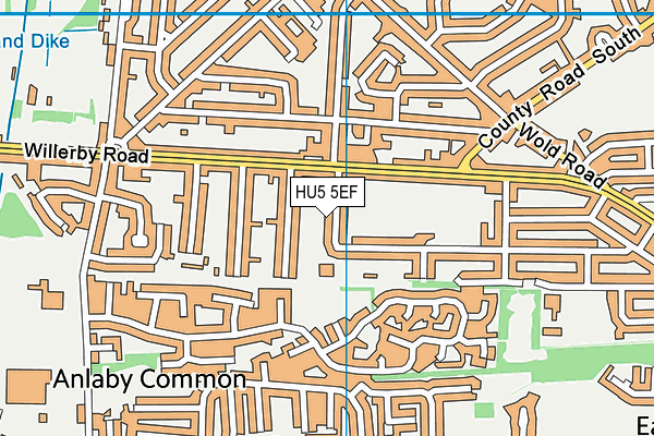 HU5 5EF map - OS VectorMap District (Ordnance Survey)