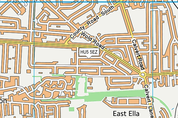 HU5 5EZ map - OS VectorMap District (Ordnance Survey)