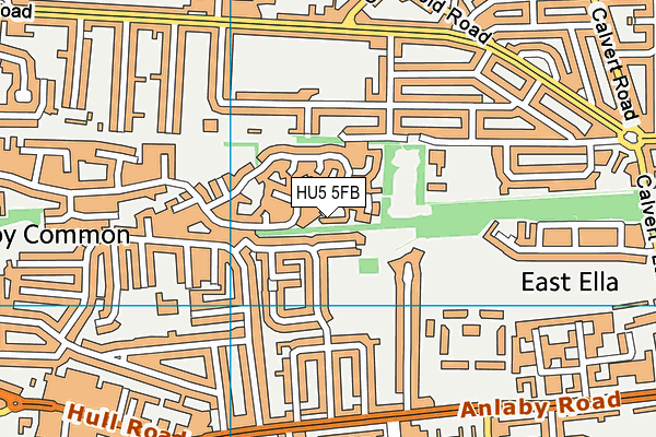 HU5 5FB map - OS VectorMap District (Ordnance Survey)