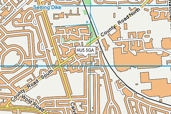 HU5 5GA map - OS VectorMap District (Ordnance Survey)
