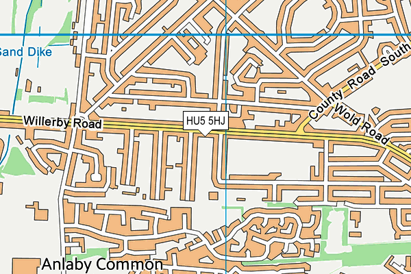 HU5 5HJ map - OS VectorMap District (Ordnance Survey)