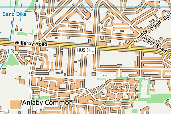 HU5 5HL map - OS VectorMap District (Ordnance Survey)