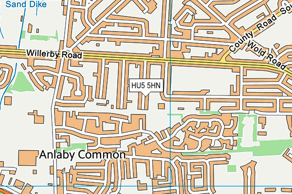 HU5 5HN map - OS VectorMap District (Ordnance Survey)
