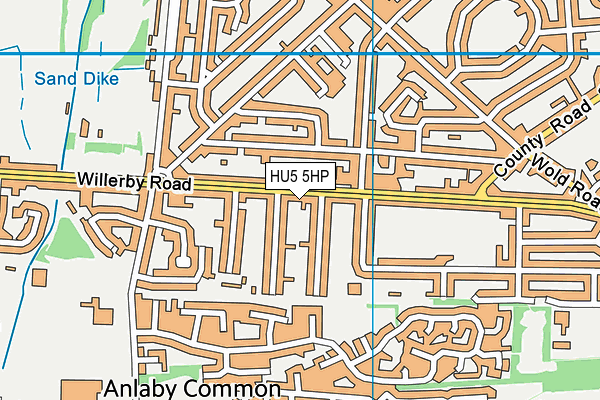 HU5 5HP map - OS VectorMap District (Ordnance Survey)