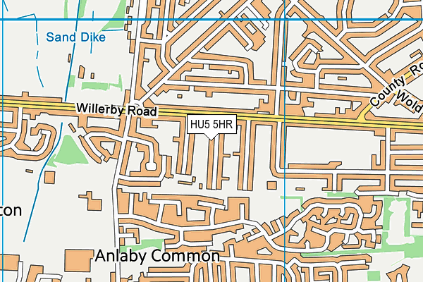 HU5 5HR map - OS VectorMap District (Ordnance Survey)