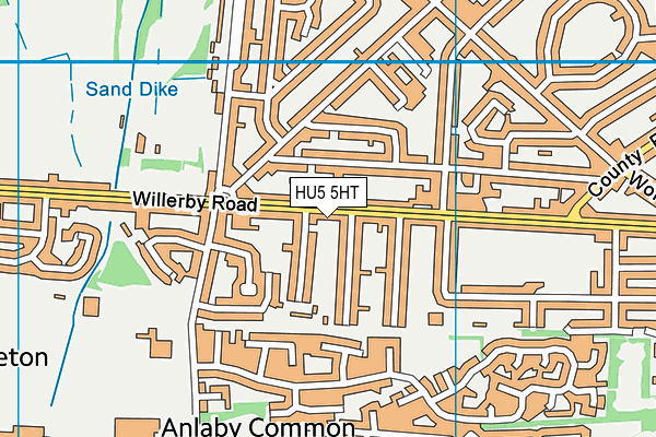 HU5 5HT map - OS VectorMap District (Ordnance Survey)
