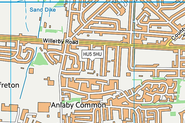 HU5 5HU map - OS VectorMap District (Ordnance Survey)
