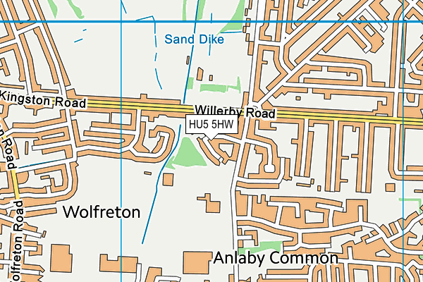 HU5 5HW map - OS VectorMap District (Ordnance Survey)