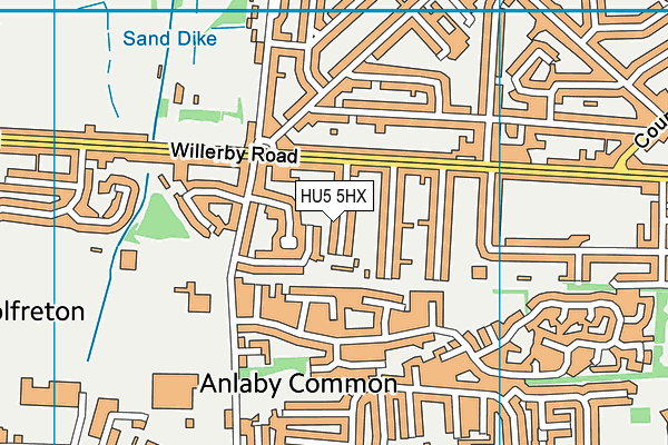 HU5 5HX map - OS VectorMap District (Ordnance Survey)