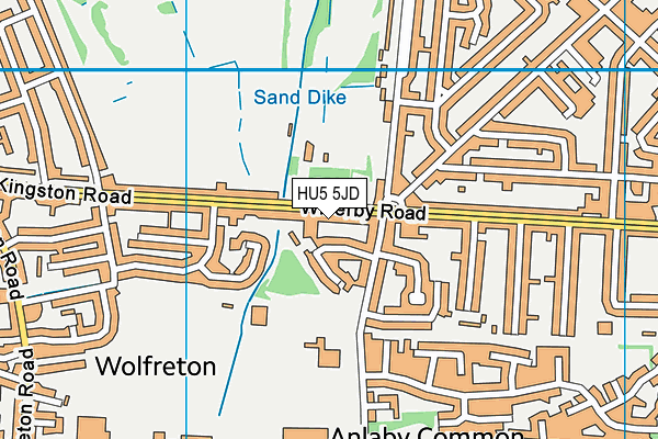 HU5 5JD map - OS VectorMap District (Ordnance Survey)