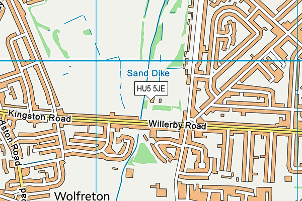 HU5 5JE map - OS VectorMap District (Ordnance Survey)
