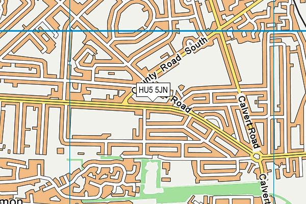 HU5 5JN map - OS VectorMap District (Ordnance Survey)