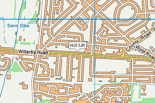 HU5 5JR map - OS VectorMap District (Ordnance Survey)