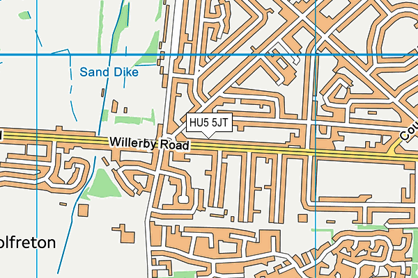 HU5 5JT map - OS VectorMap District (Ordnance Survey)