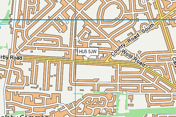 HU5 5JW map - OS VectorMap District (Ordnance Survey)