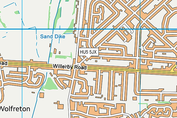 HU5 5JX map - OS VectorMap District (Ordnance Survey)