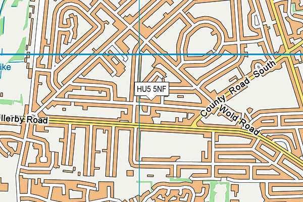 HU5 5NF map - OS VectorMap District (Ordnance Survey)