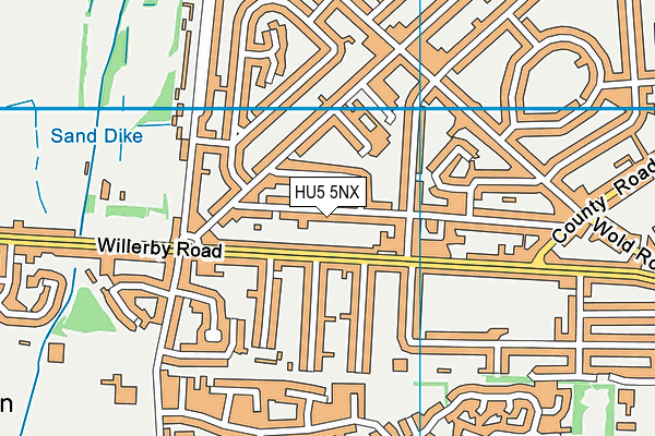 HU5 5NX map - OS VectorMap District (Ordnance Survey)