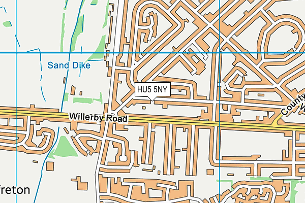 HU5 5NY map - OS VectorMap District (Ordnance Survey)