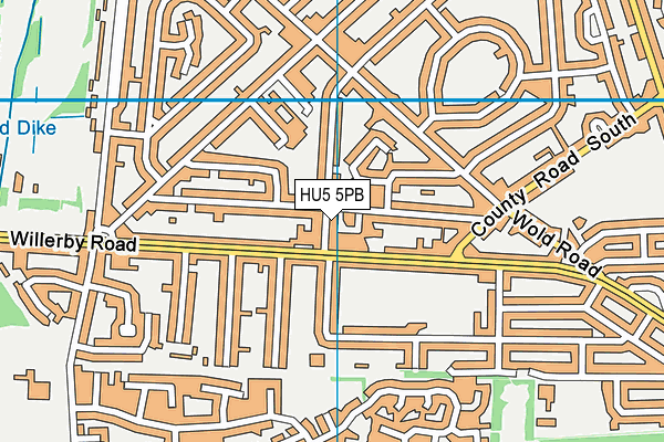 HU5 5PB map - OS VectorMap District (Ordnance Survey)