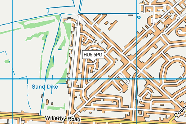 HU5 5PG map - OS VectorMap District (Ordnance Survey)