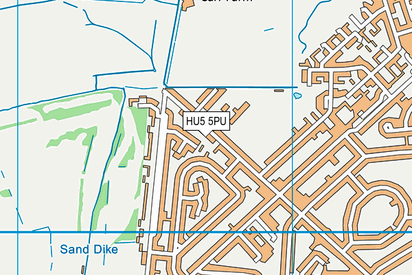HU5 5PU map - OS VectorMap District (Ordnance Survey)